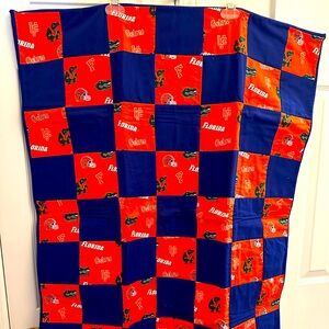 New Handmade Florida Gators Lap/Baby Quilt 30” X 39”